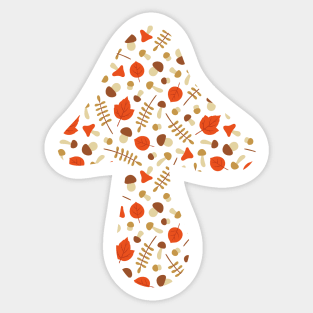 Mushroom and leaf pattern Sticker